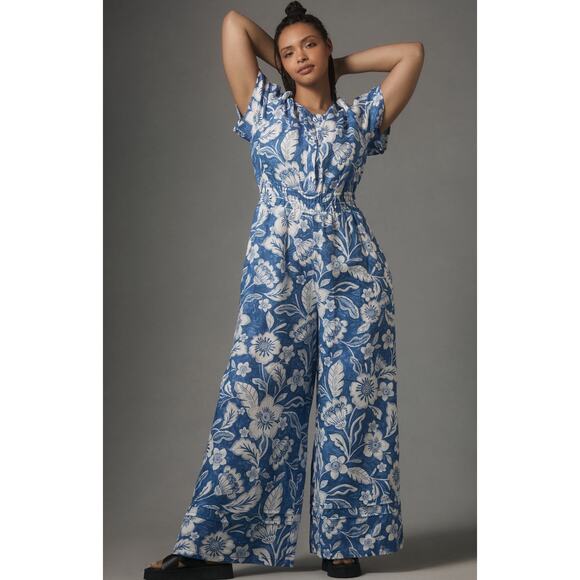 nwt by ANTHROPOLOGIE sz 3X The Somerset Jumpsuit: Linen Edition - Picture 1 of 3